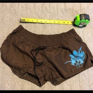 Brown Hawaiian 🌺 Hibiscus women’s board shorts
